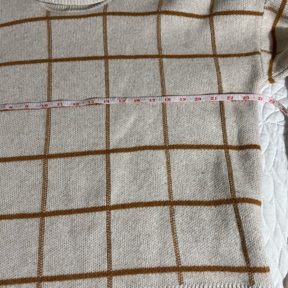 Madewell Pearldale Turtleneck Sweater Windowpane In Cream Size M cotton/wool - Picture 10 of 11